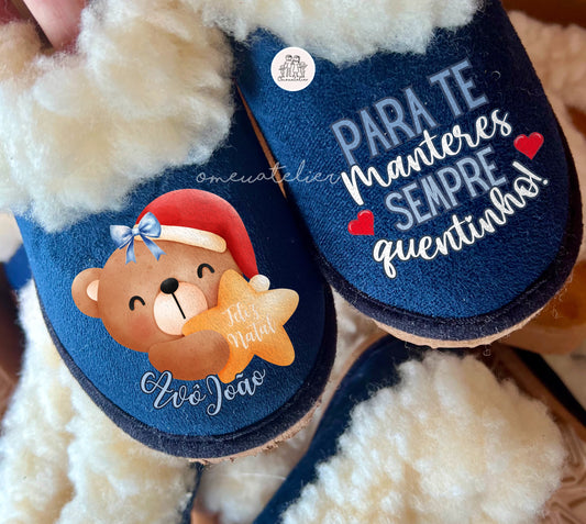 Pantufas da serra personalizadas “Sempre quentinhos”