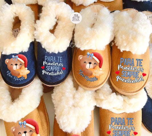 Pantufas da serra personalizadas “Sempre quentinhos”