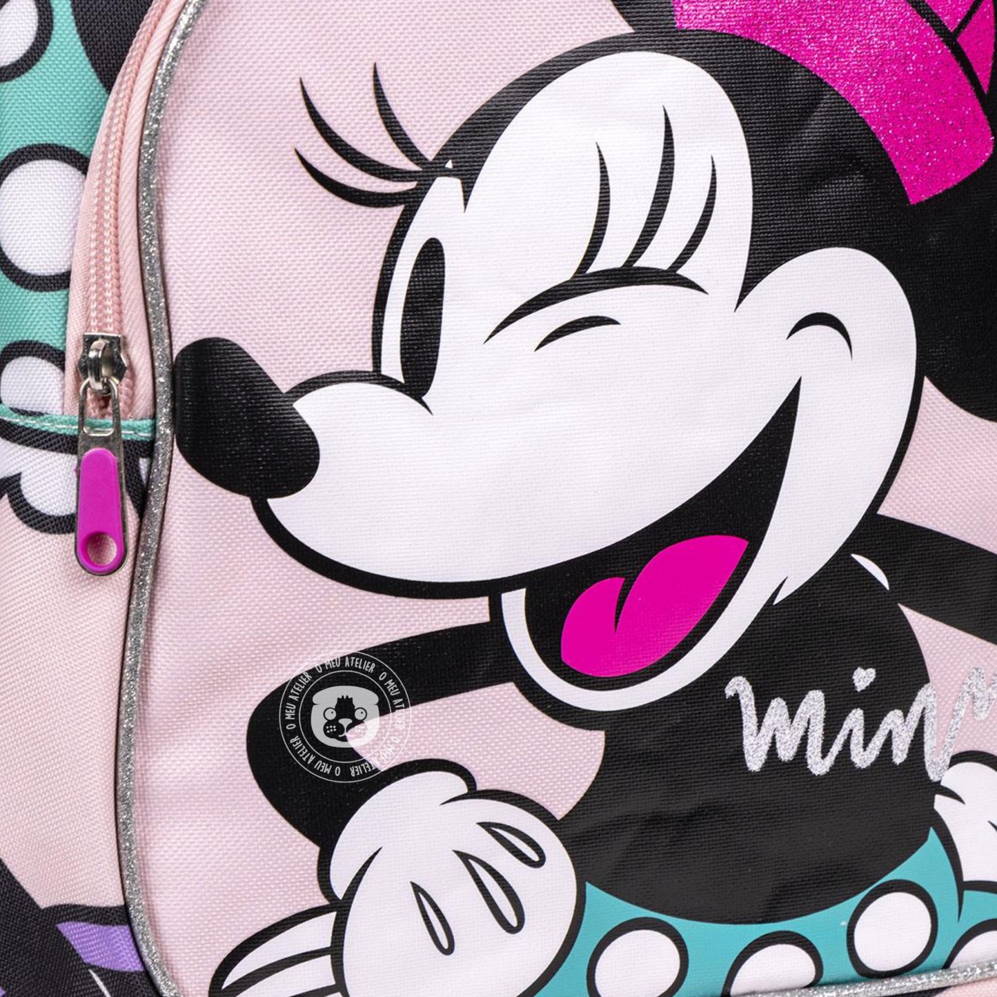 Mochila Escolar 42 cm Minnie Vintage Rosa – Personalizável com Nome