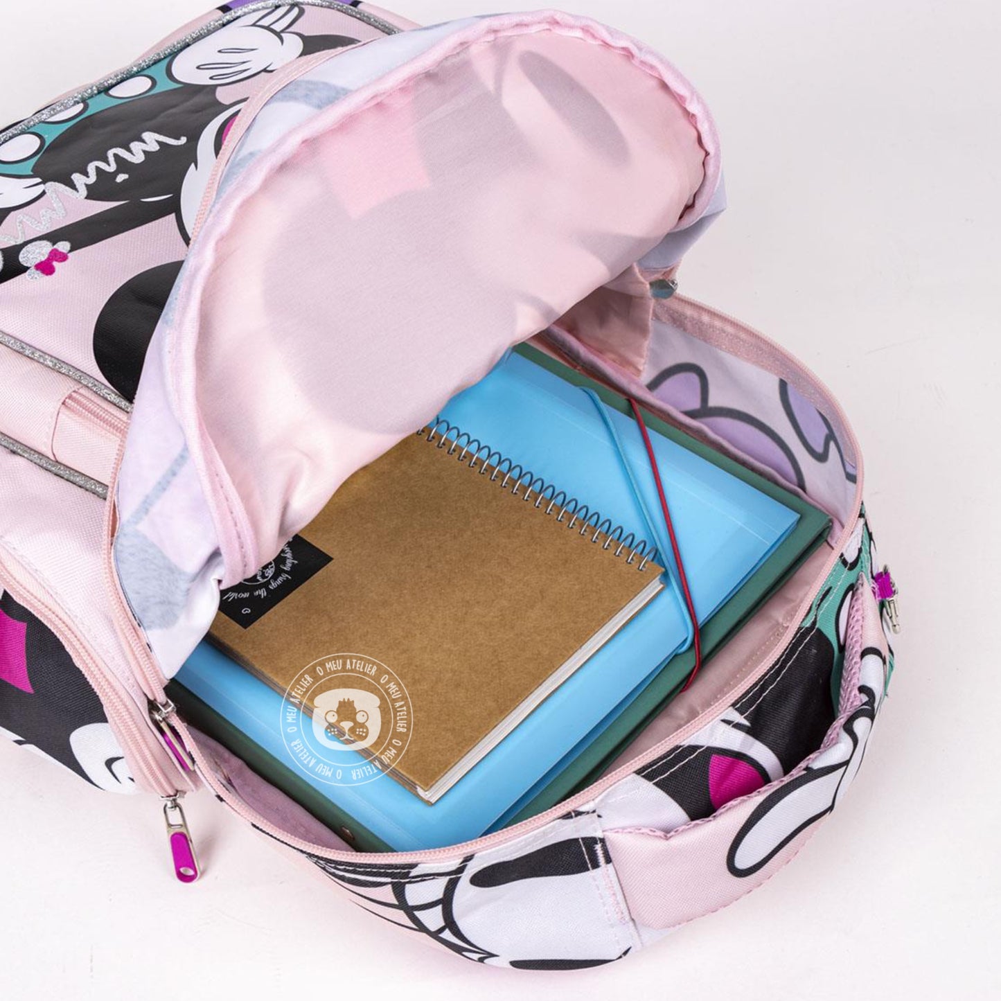 Mochila Escolar 42 cm Minnie Vintage Rosa – Personalizável com Nome