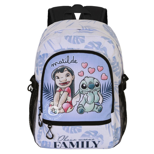 Mochila Escolar Grande Stitch & Lilo Personalizada