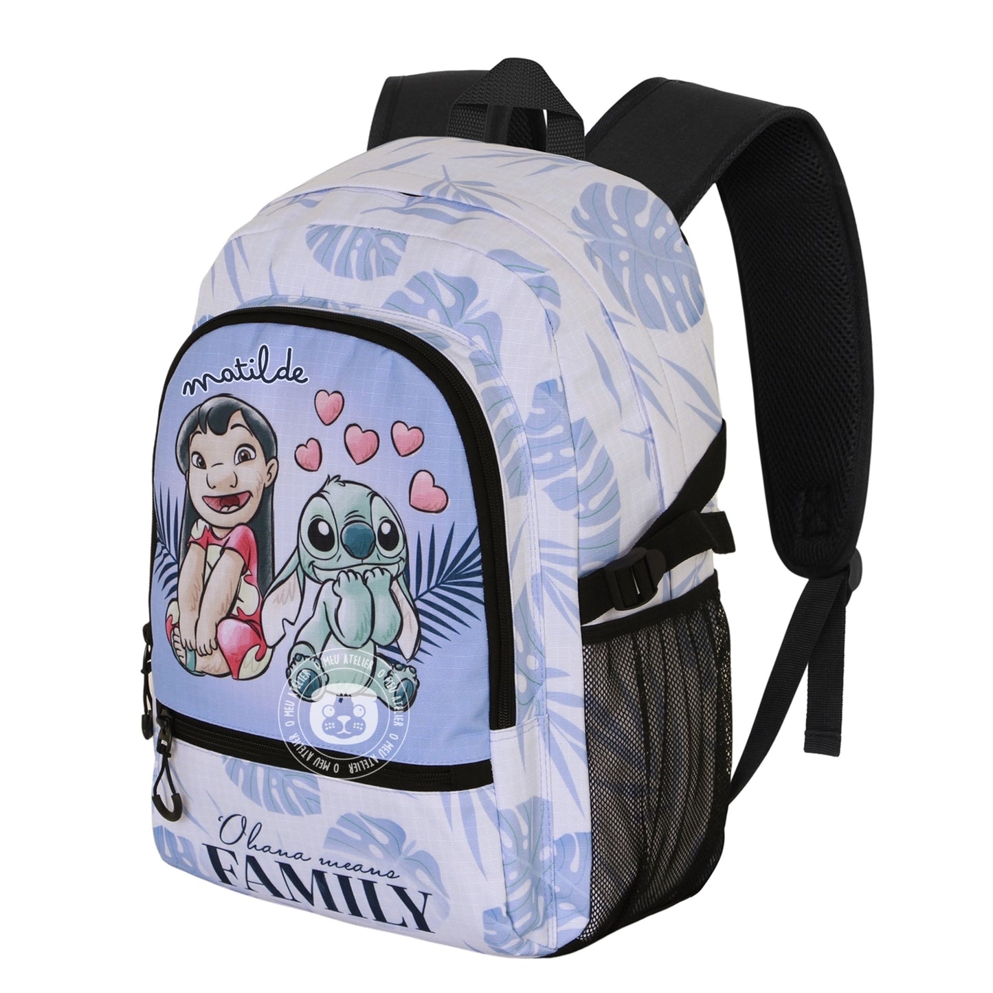 Mochila Escolar Grande Stitch & Lilo Personalizada
