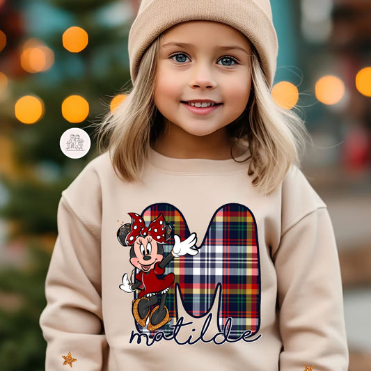 Camisola Personalizada de Natal “Inicial Minnie”