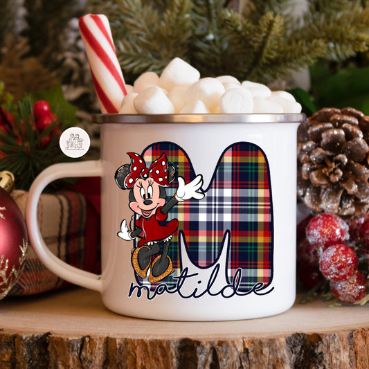 Caneca de esmalte Natal “Inicial Minnie”