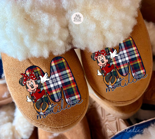 Pantufas da serra personalizadas “Inicial Minnie”