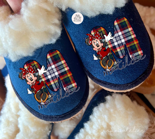 Pantufas da serra personalizadas “Inicial Minnie”