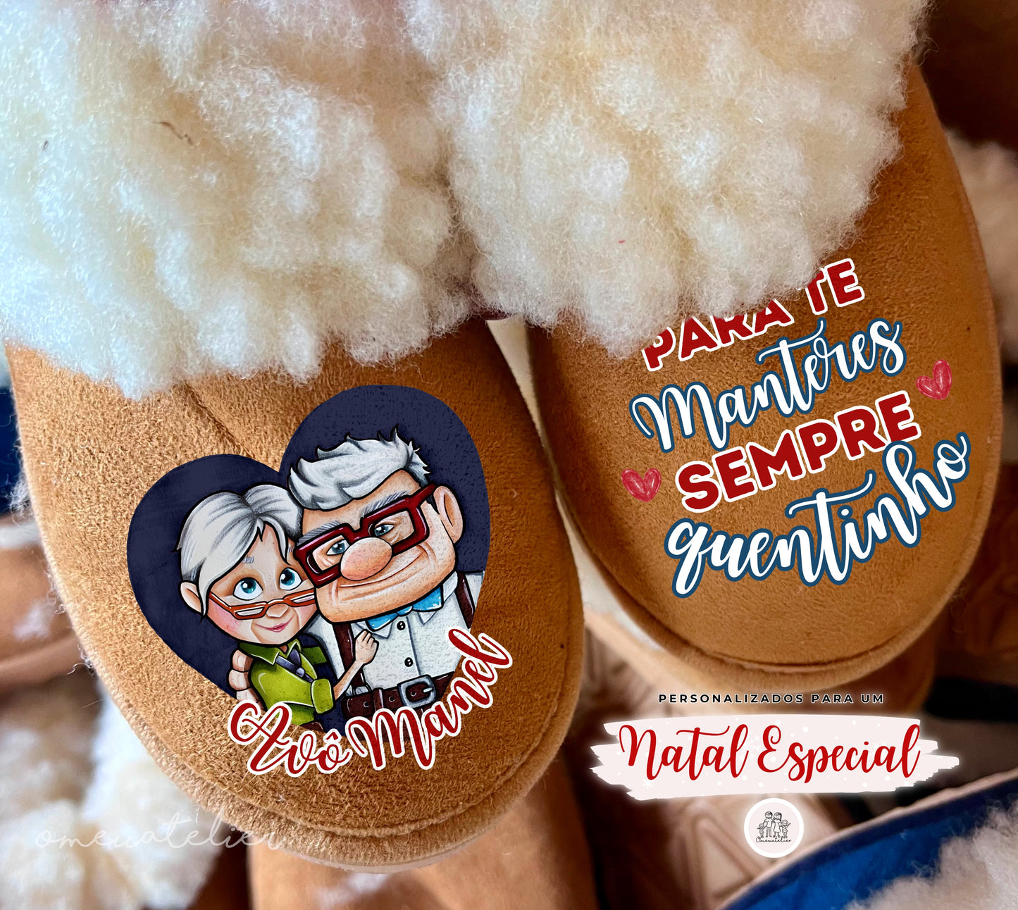 Pantufas da serra personalizadas “Ellie & Carl”