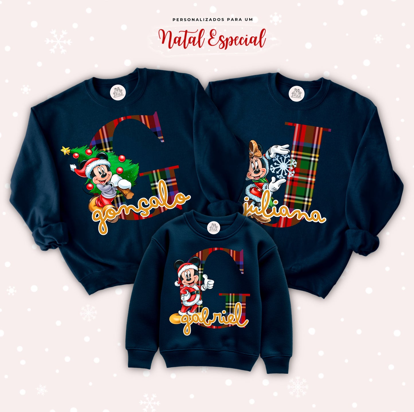 Camisola Personalizada de Natal “Mickey & Minnie”