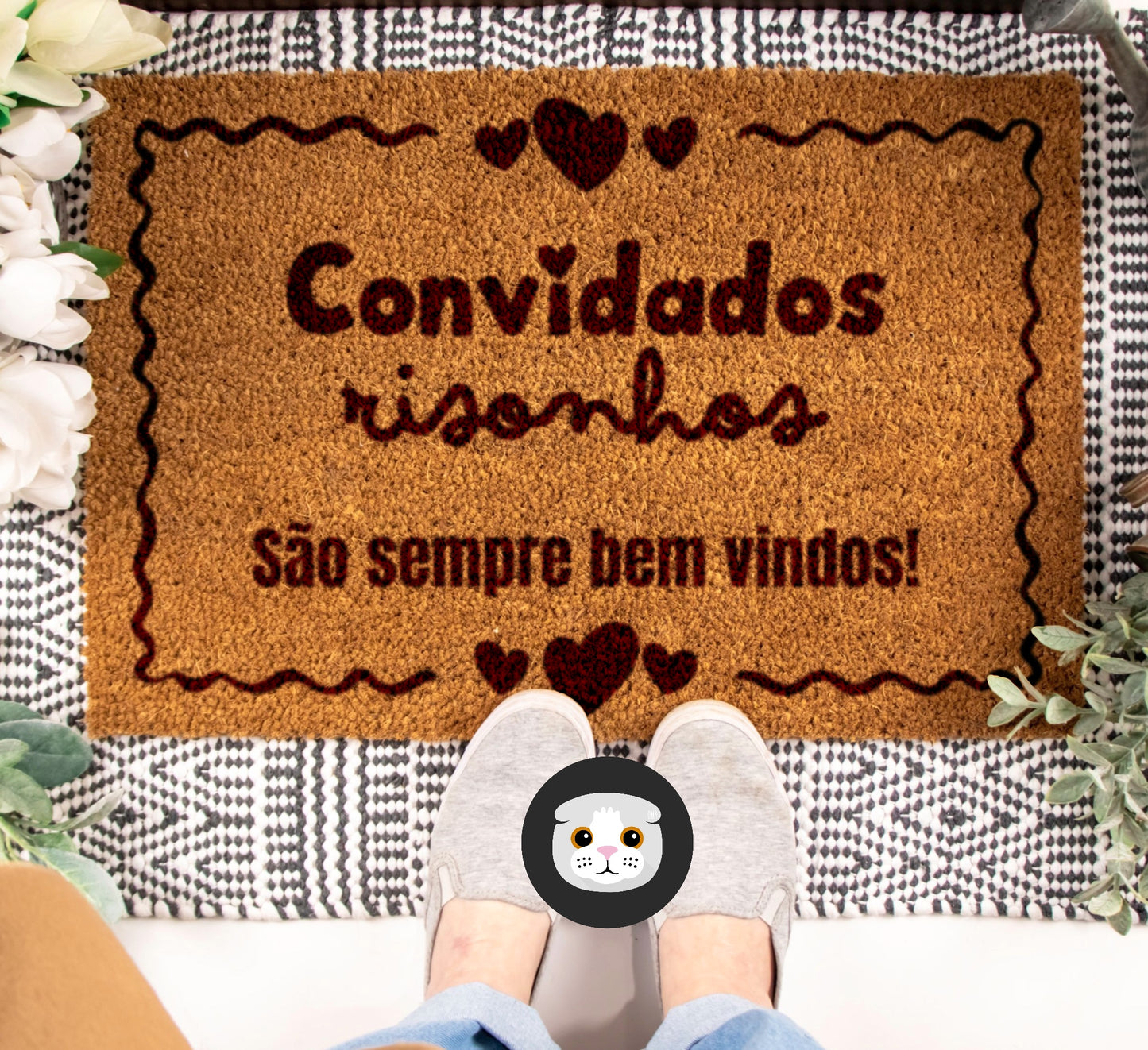 Tapete de entrada personalizado “Convidados risonhos…”