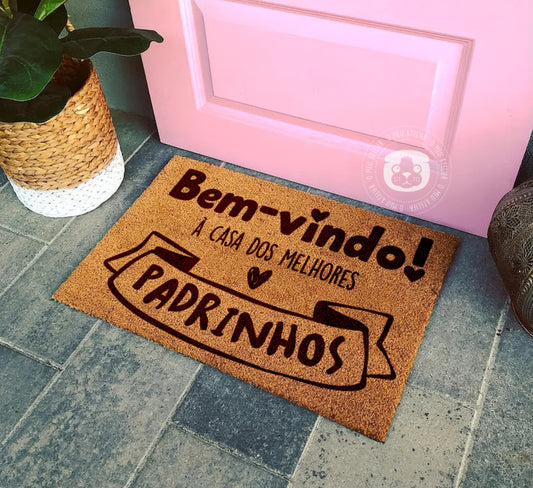 Tapete de entrada personalizado “Melhores Padrinhos”