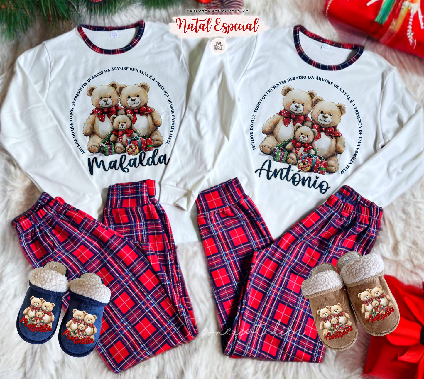 Pijama de Natal Personalizado “Ursinhos”