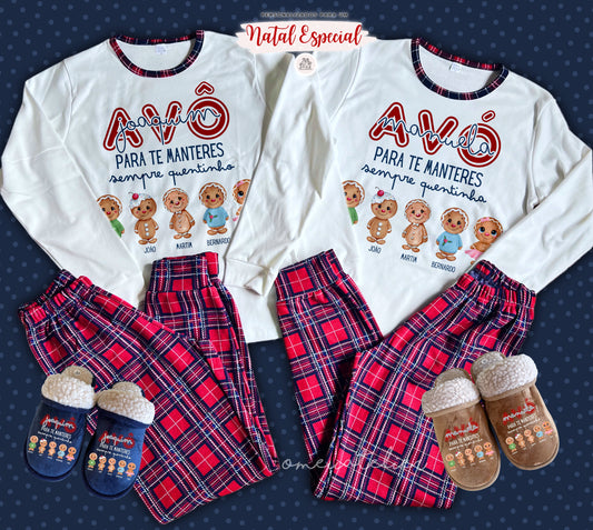 Pijama de Natal Personalizado “Avós sempre quentinhos”