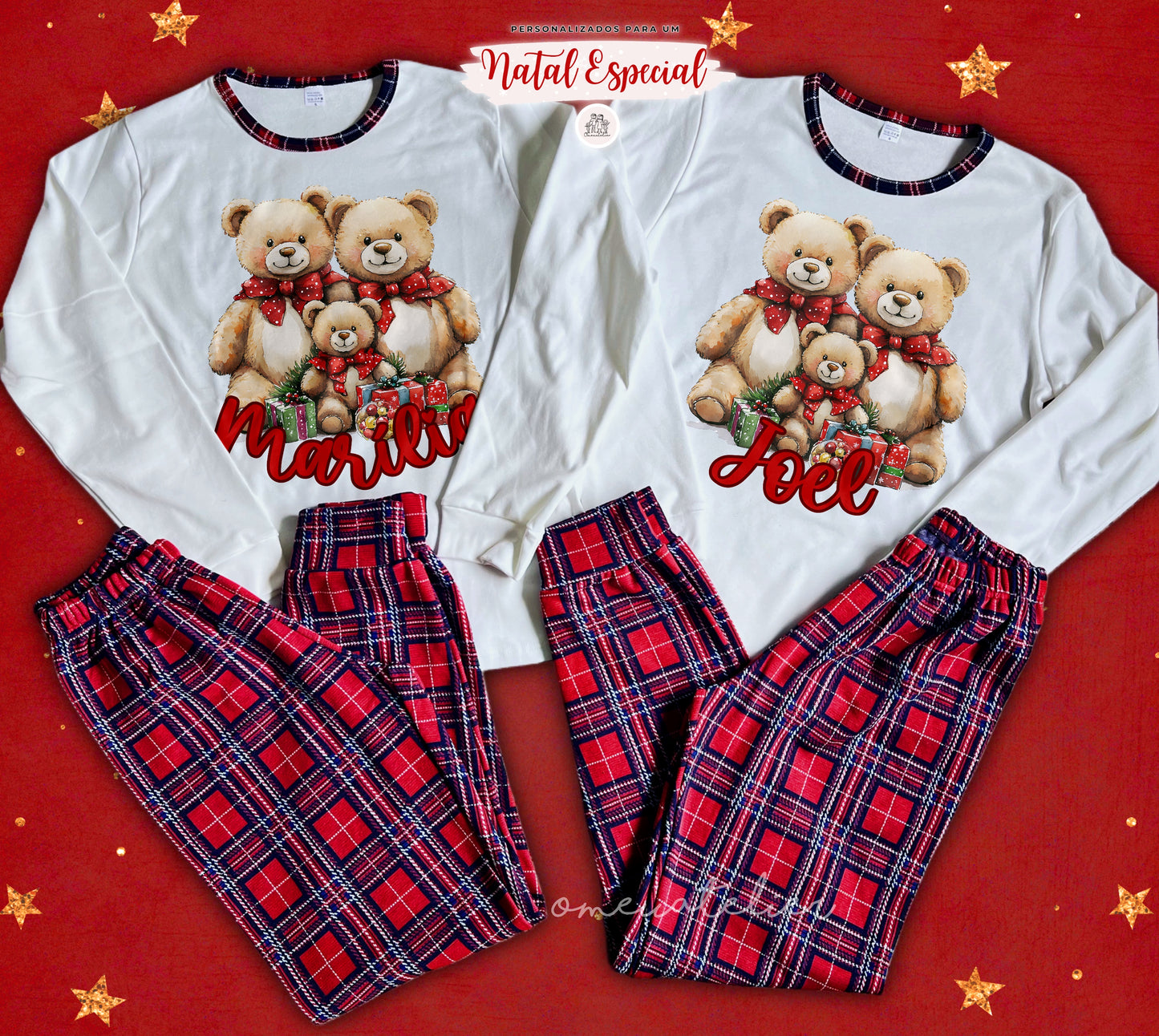 Pijama de Natal Personalizado “Ursinhos”