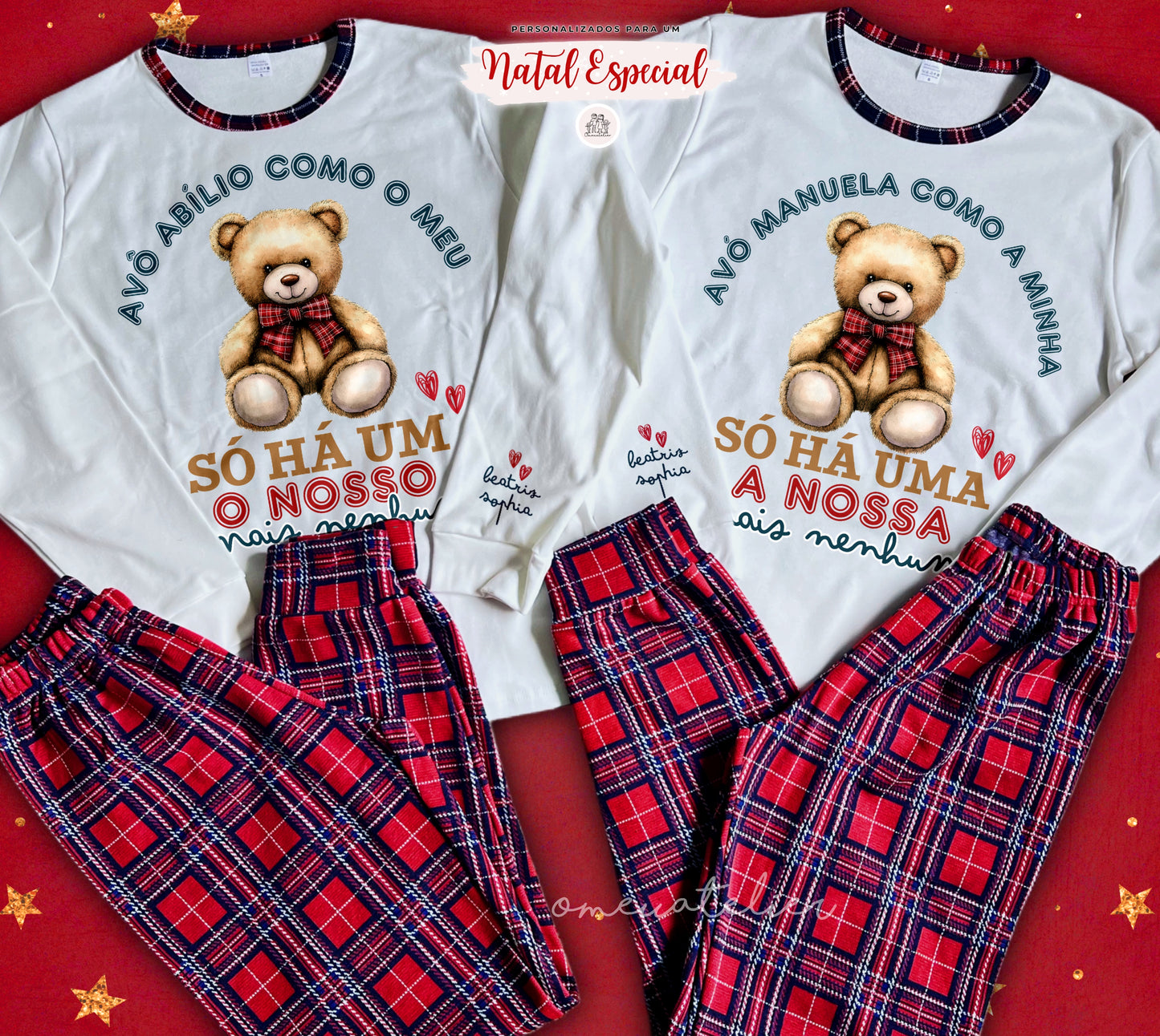 Pijama de Natal Personalizado “Como o meu não há nenhum” C/nomes nas mangas