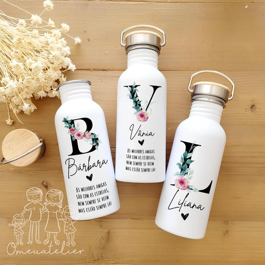 Garrafa personalizada “Inicial Floral”