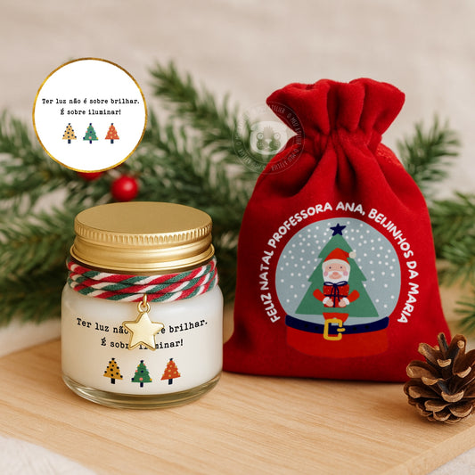 Vela de Natal Personalizada para Professores