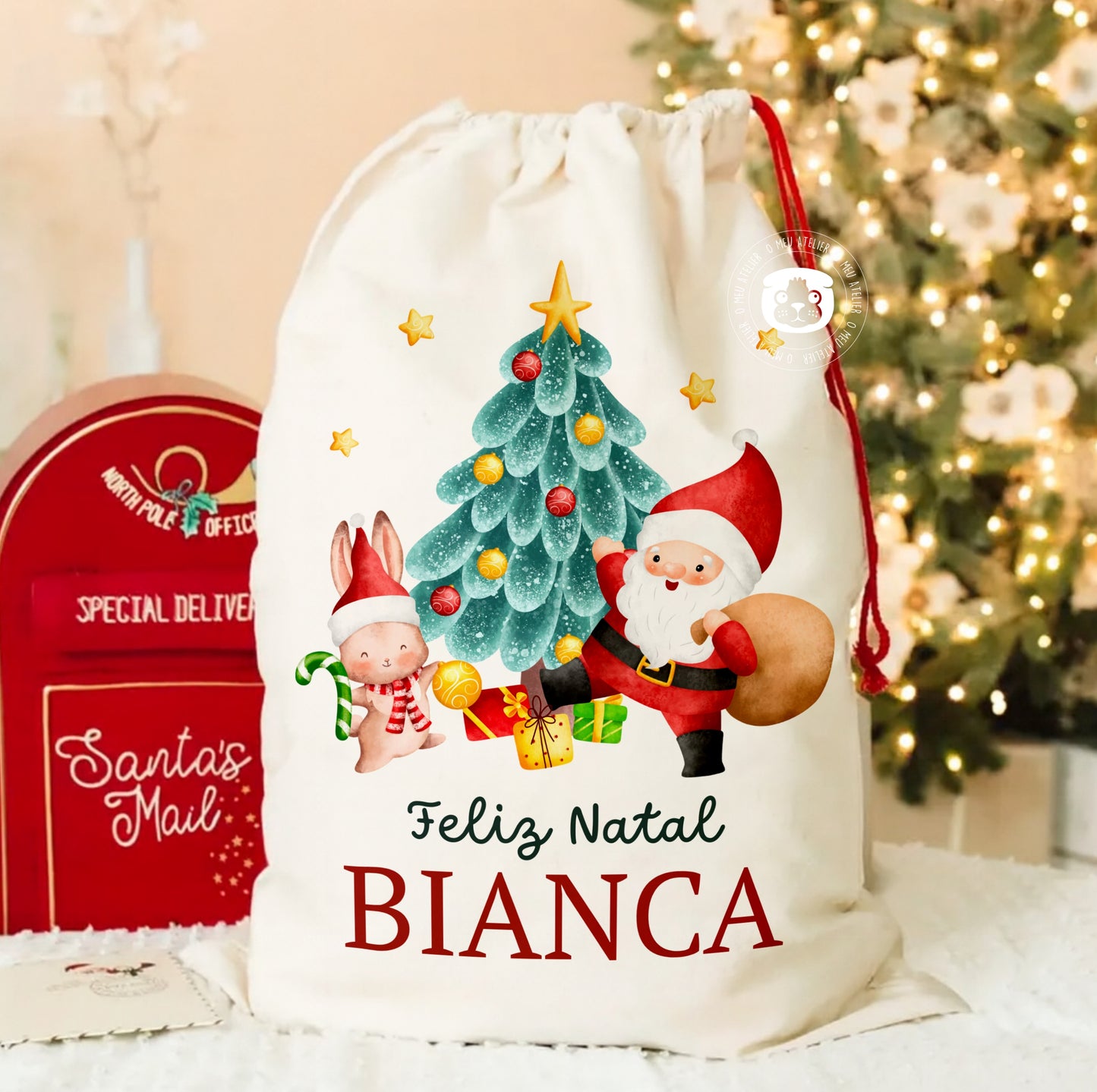 Saco de Natal para Prendas Personalizado
