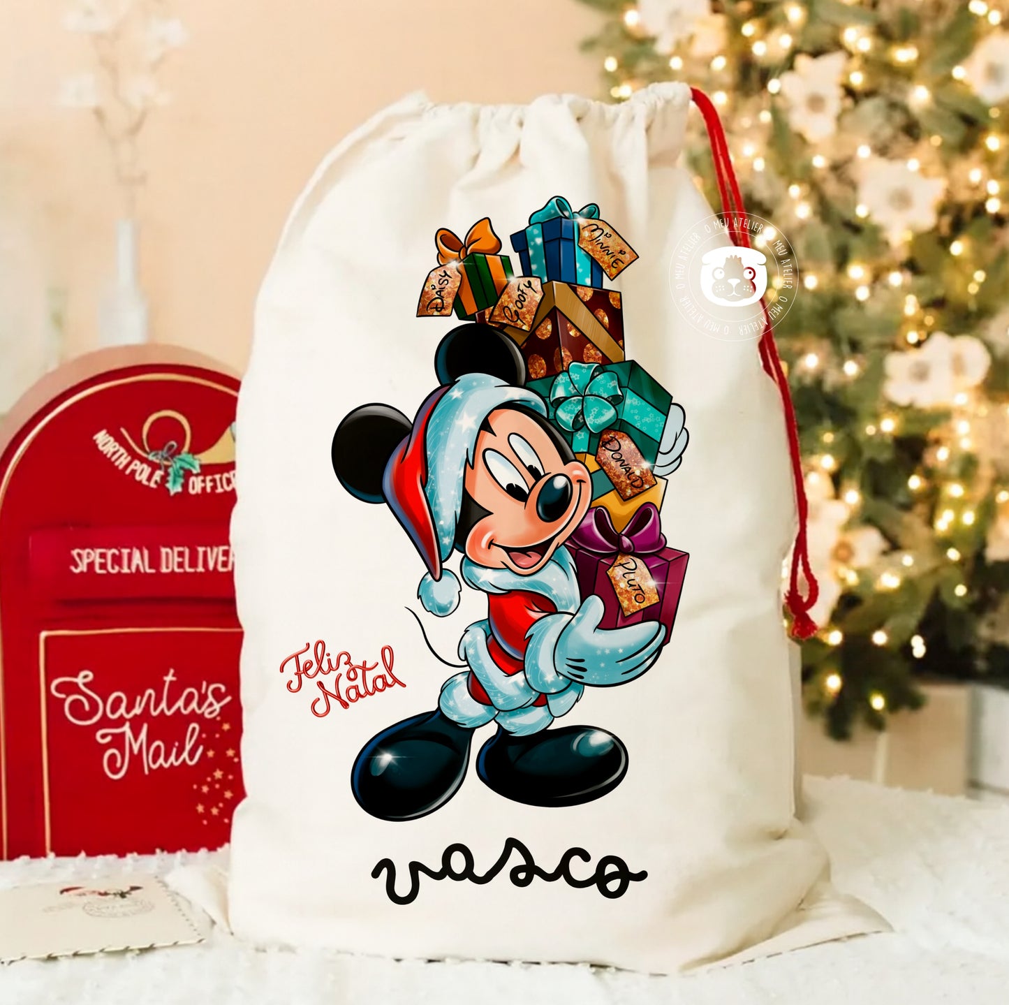 Saco de Natal para Prendas Personalizado