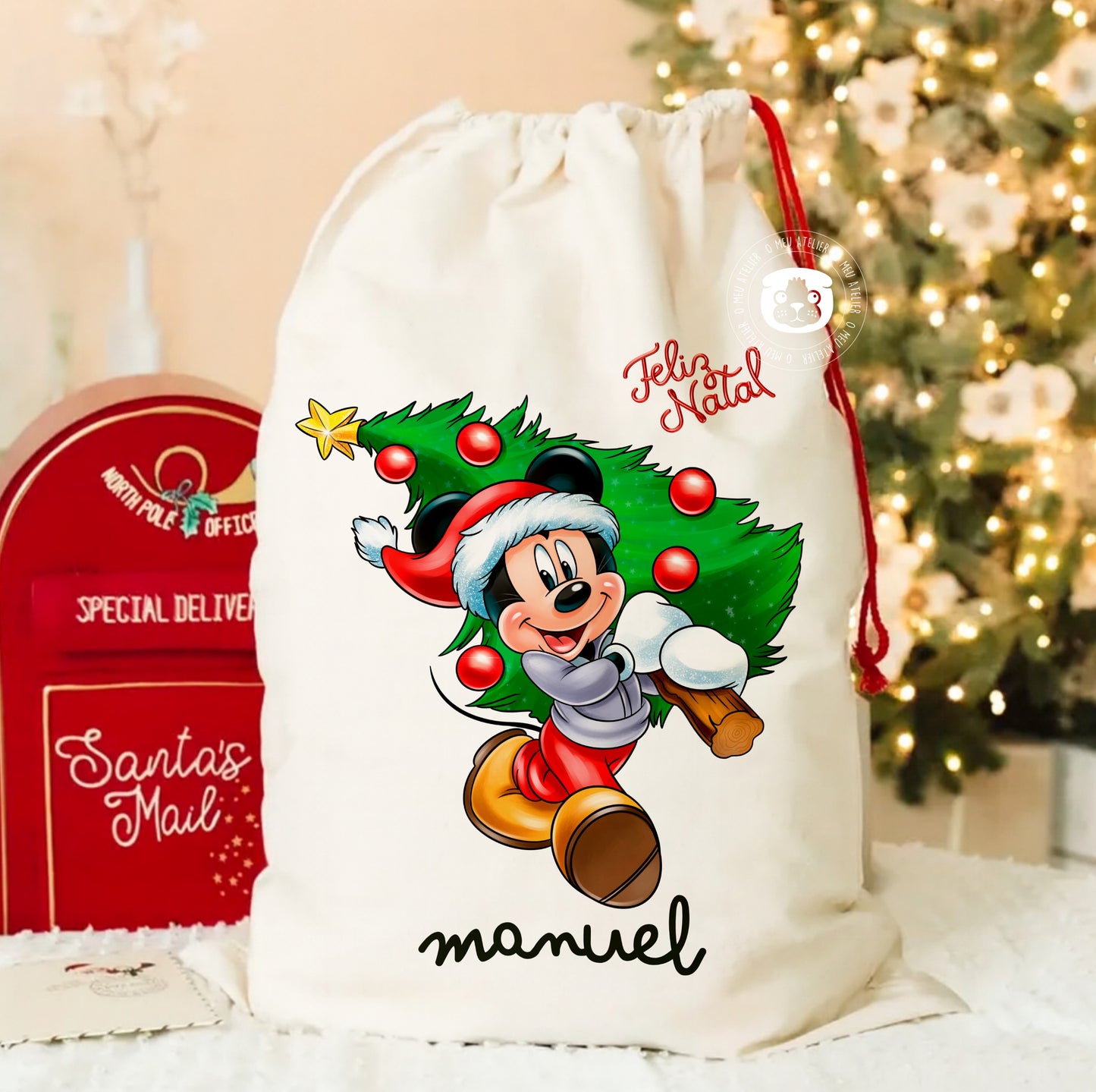 Saco de Natal para Prendas Personalizado