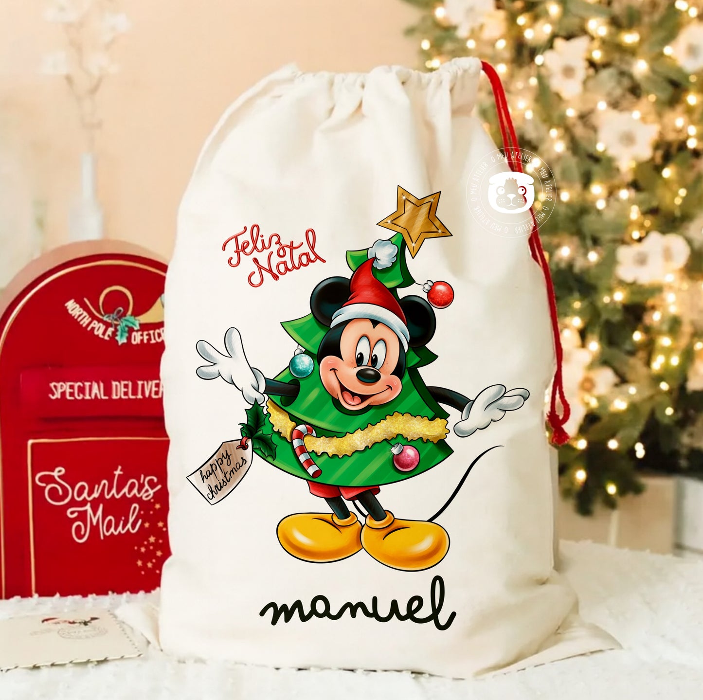 Saco de Natal para Prendas Personalizado