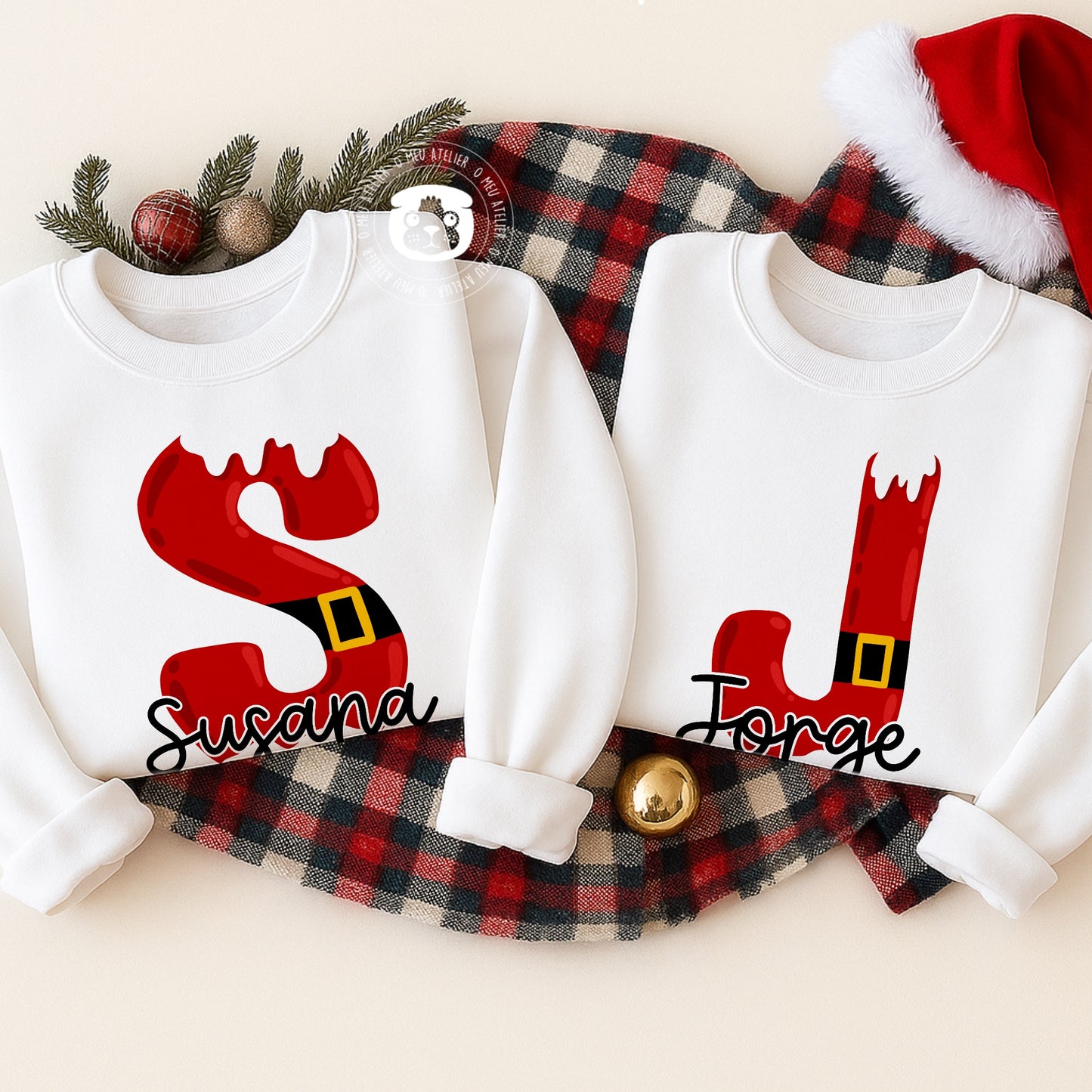 Sweats de Natal Personalizadas – 100% Algodão Cardado