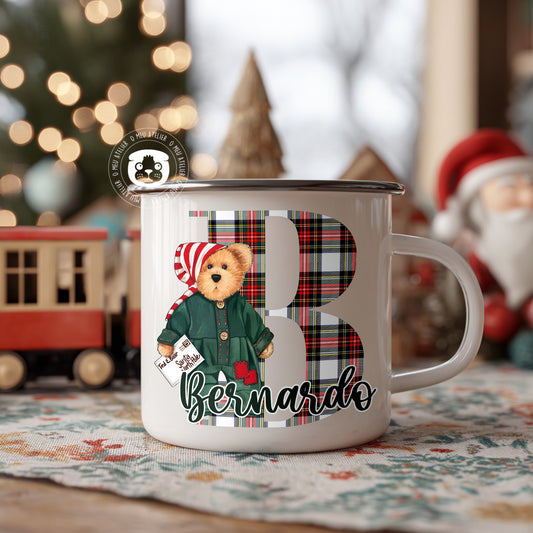 Caneca de esmalte Natal “Ursinho”