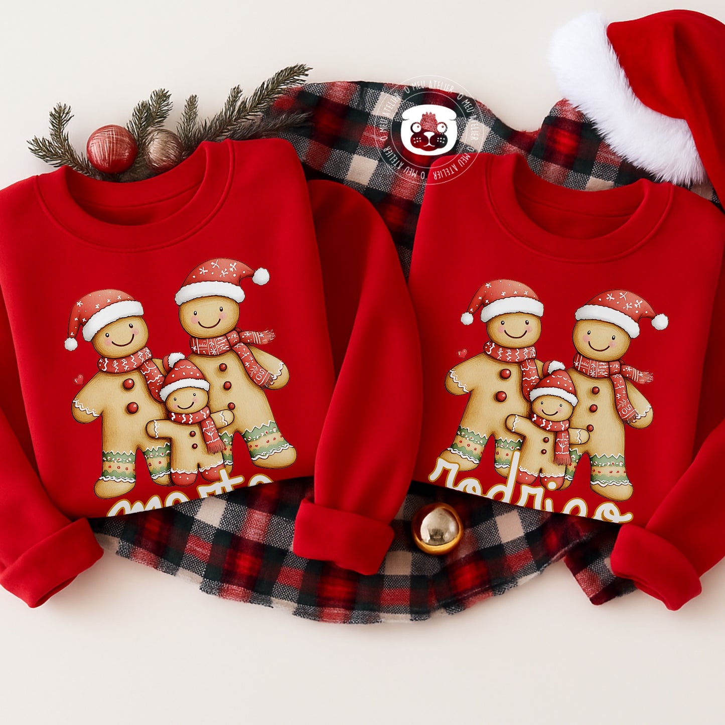 Sweats de Natal Personalizadas – 100% Algodão Cardado