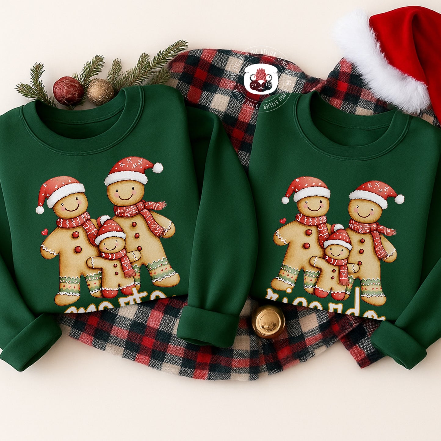 Sweats de Natal Personalizadas – 100% Algodão Cardado
