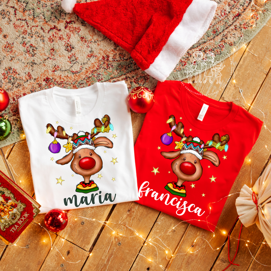 T-Shirt de Natal personalizada “ Rudolfo “ | Especial Família