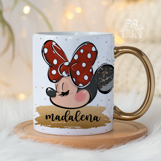 Caneca de cerâmica alça dourada personalizada C/Nome