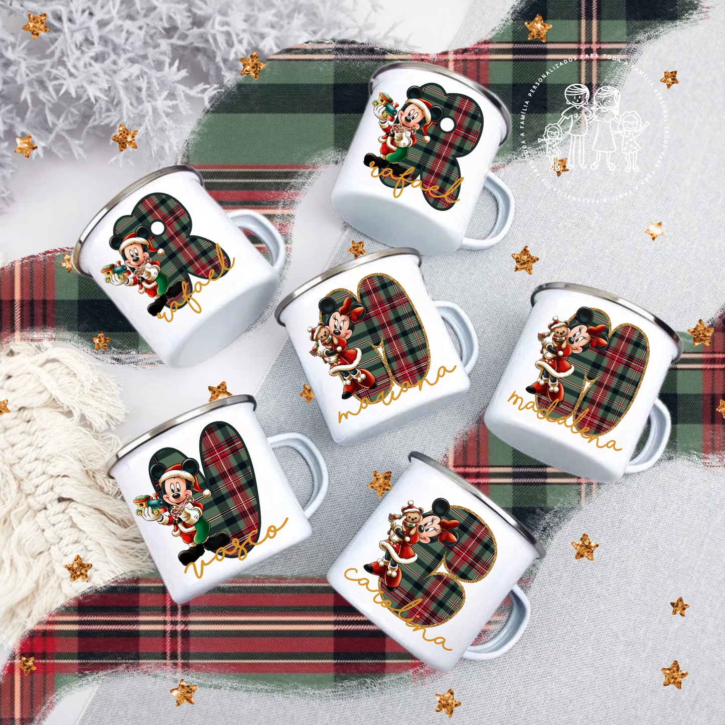 Caneca de esmalte personalizada Natal