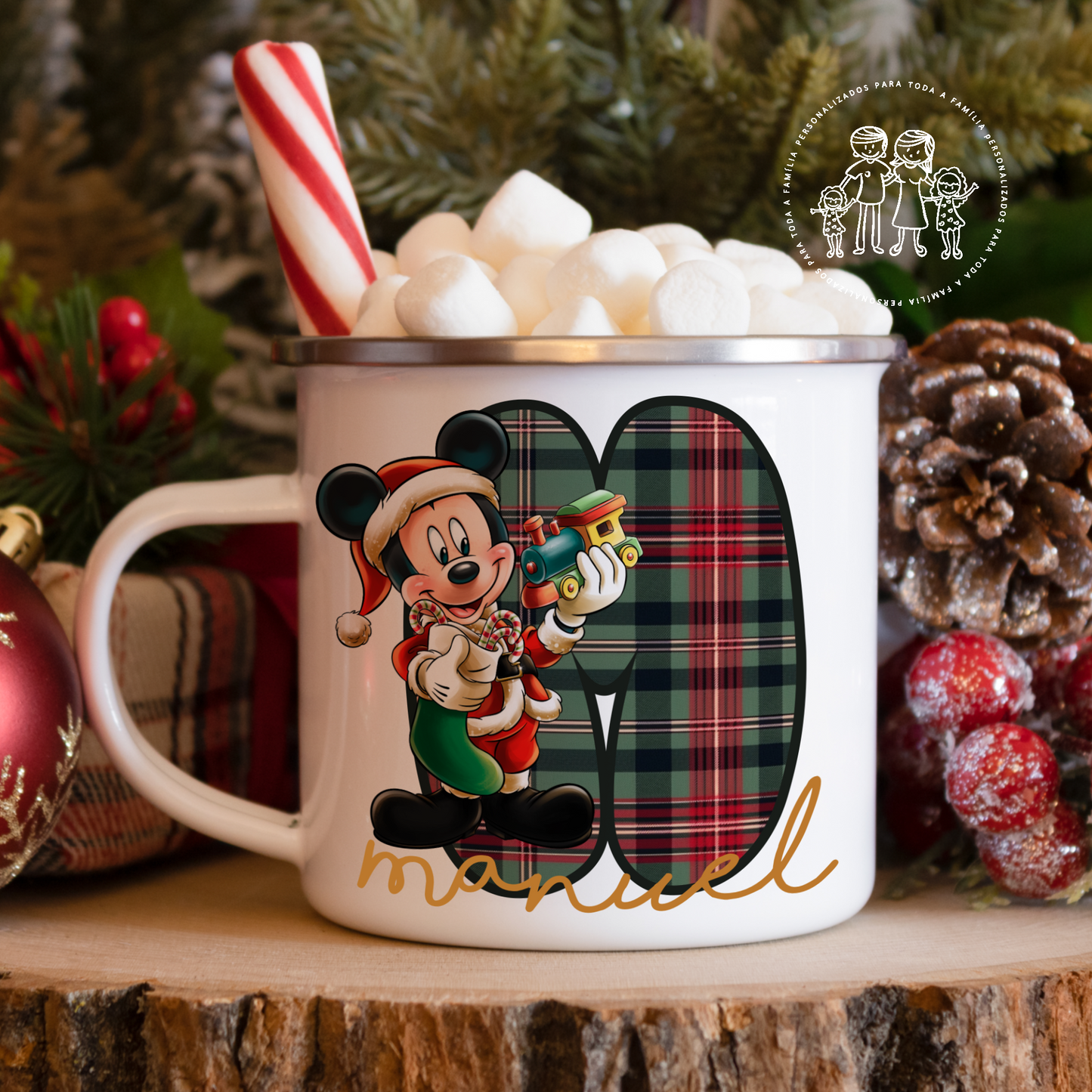 Caneca de esmalte personalizada Natal