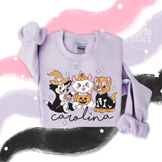 Camisola / Capucha de criança personalizada “Spooky Cats”