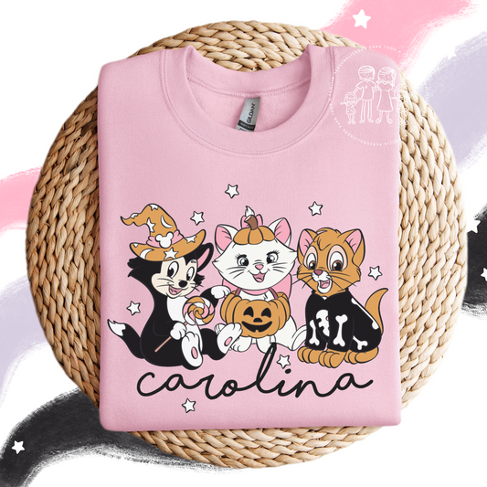 Camisola / Capucha de adulto personalizada “Spooky Cats”