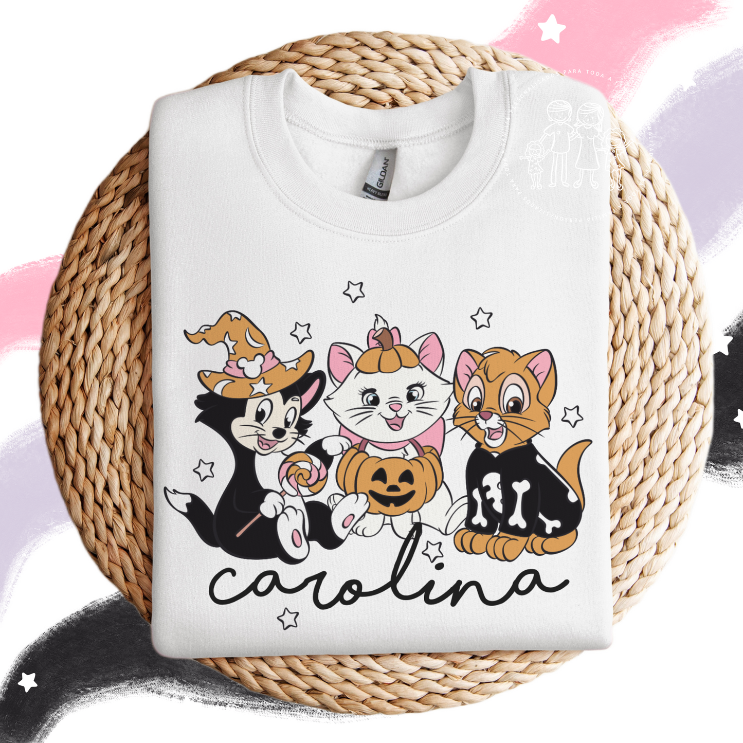 Camisola / Capucha de criança personalizada “Spooky Cats”