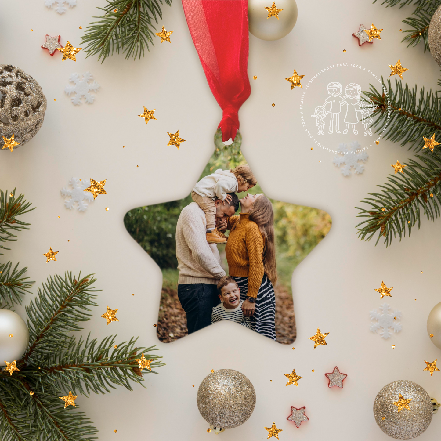 Enfeite de Natal personalizado com fotografia