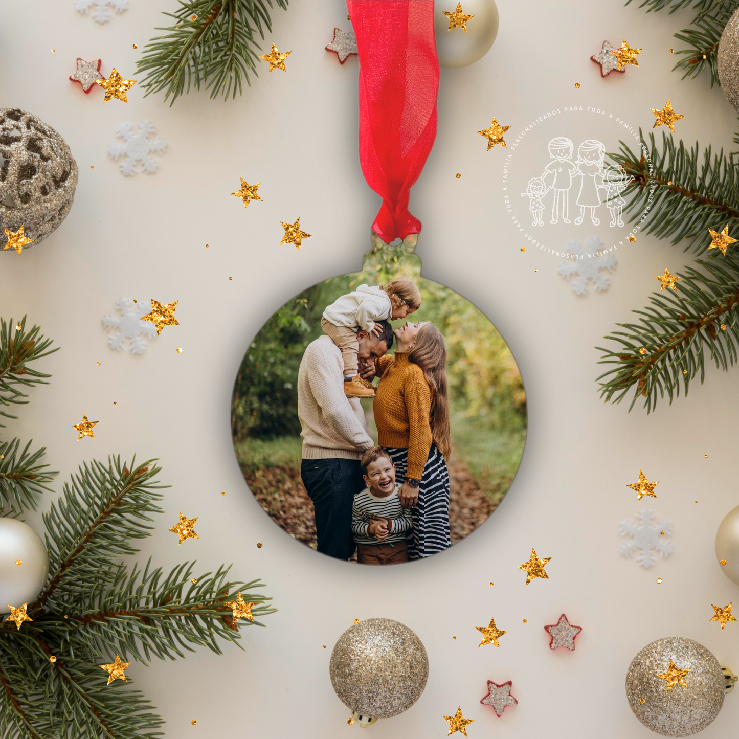 Enfeite de Natal personalizado com fotografia