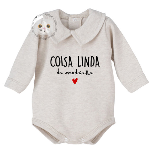 Body de Bebé C/ Gola Bordada Personalizado “Coisa Linda”