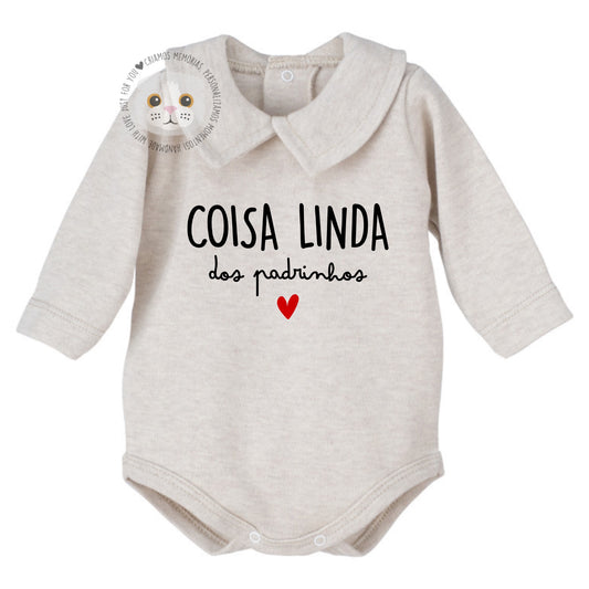 Body de Bebé C/ Gola Bordada Personalizado “Coisa Linda”
