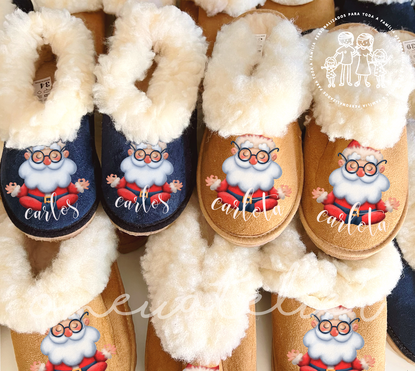 Pantufas da serra personalizadas Pai Natal