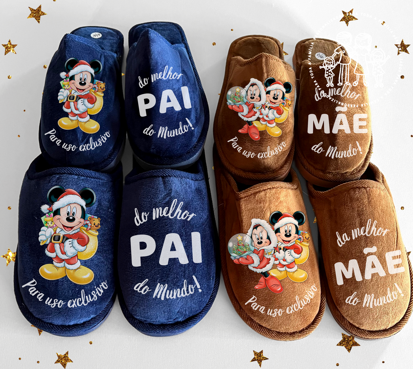 Chinelos de Natal personalizados Pais “Uso exclusivo”