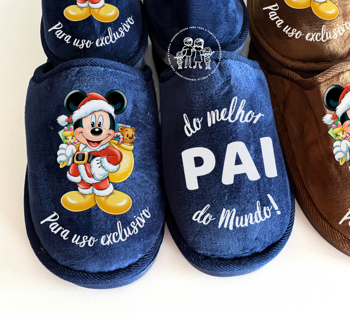 Chinelos de Natal personalizados Pais “Uso exclusivo”