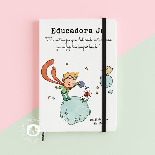 Bloco de Notas A5 “O Tempo Que Dedicamos” – Personalizado para Educadoras, Professoras ou Auxiliares