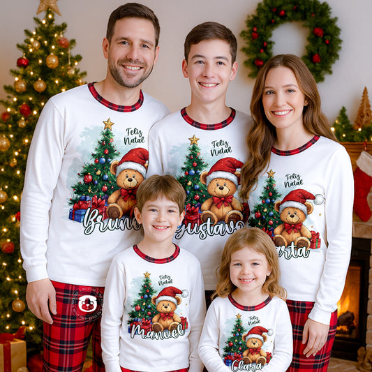 Pijama de Natal Personalizado – Família Urso Noel
