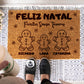 Tapete de entrada personalizado - Família Bolachinhas Natal