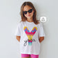 T-shirt Infantil Personalizada com Letra Decorada – Opção de Conjunto
