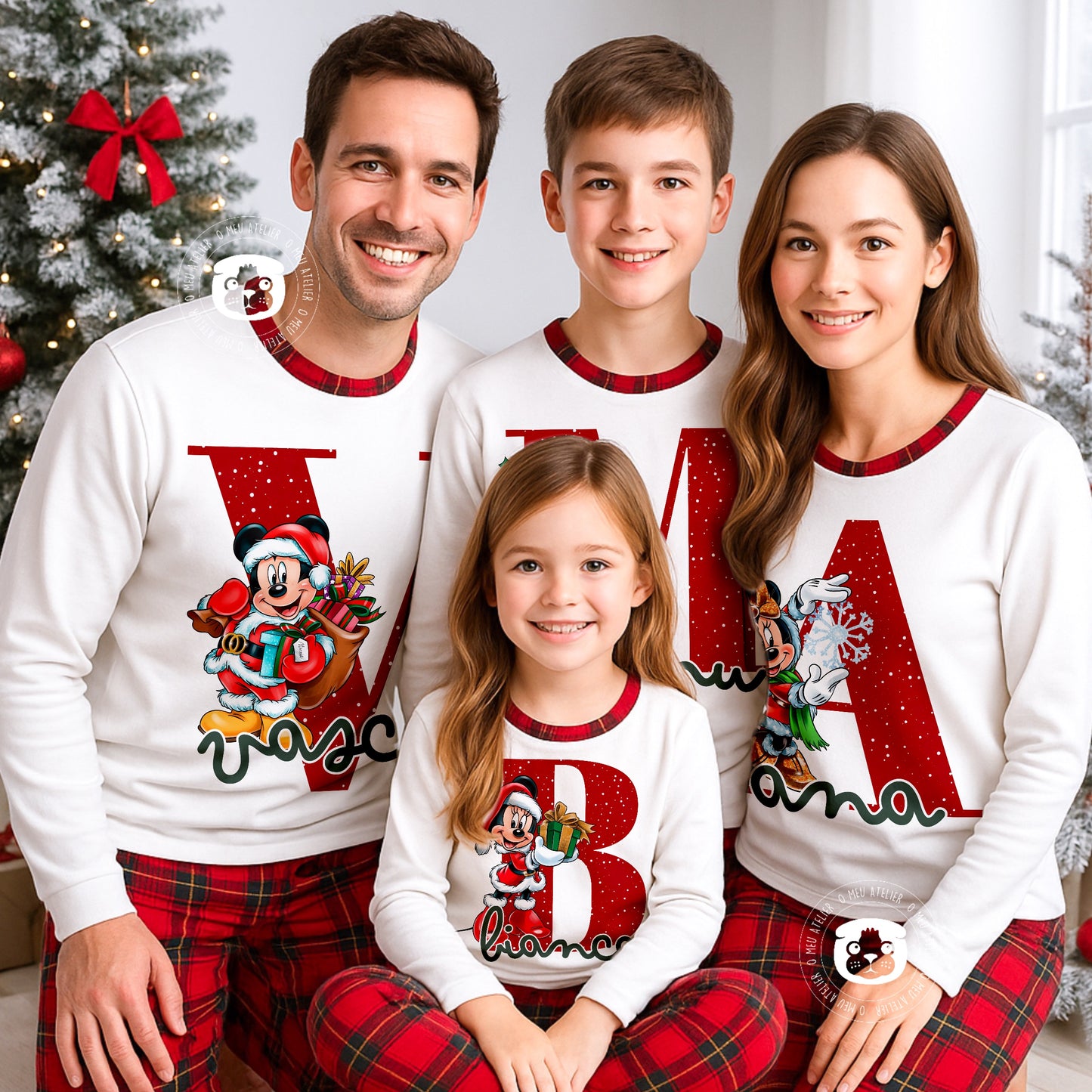 Pijama de Natal Personalizado – Família M&M