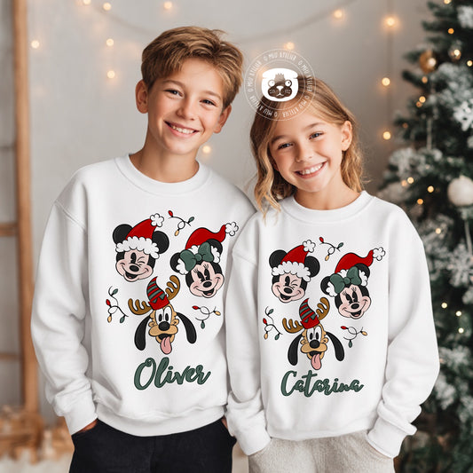 Camisolas de Natal Personalizadas com Nome – Amigos Mágicos – 100% Algodão Cardado