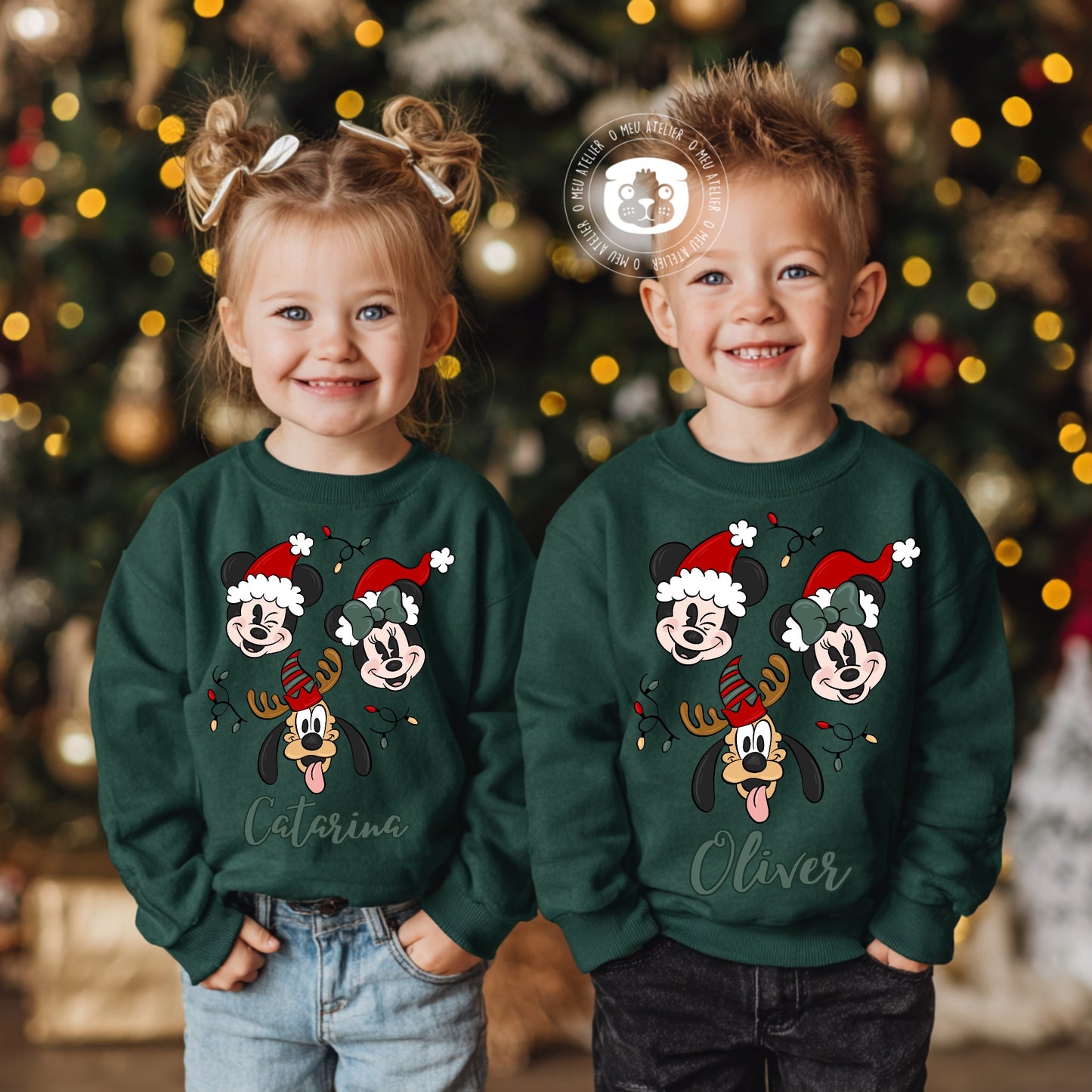 Camisolas de Natal Personalizadas com Nome – Amigos Mágicos – 100% Algodão Cardado