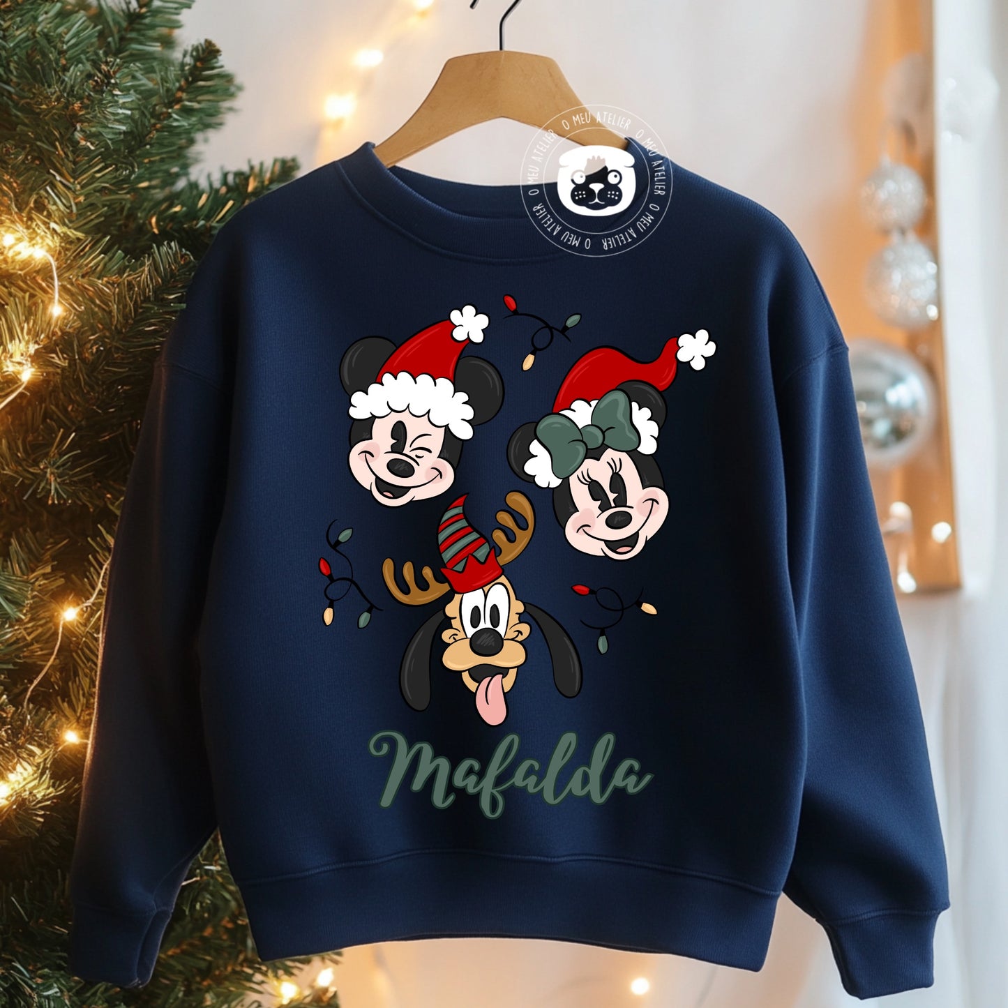 Camisolas de Natal Personalizadas com Nome – Amigos Mágicos – 100% Algodão Cardado